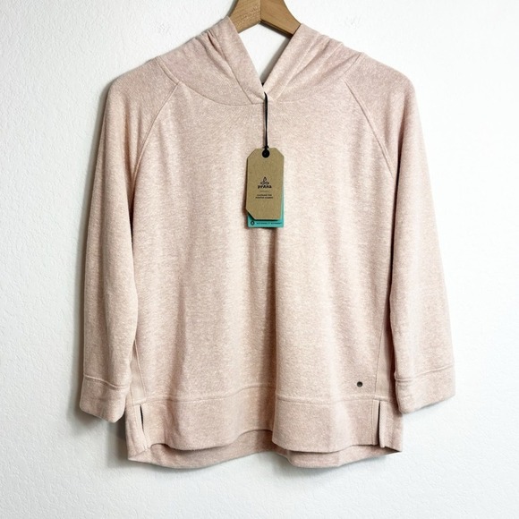 PRANA WOMEN'S COZY UP SUMMER CHAMPAGNE HEATHER PULLOVER SWEATER SIZE MEDIUM NEW - Picture 4 of 6